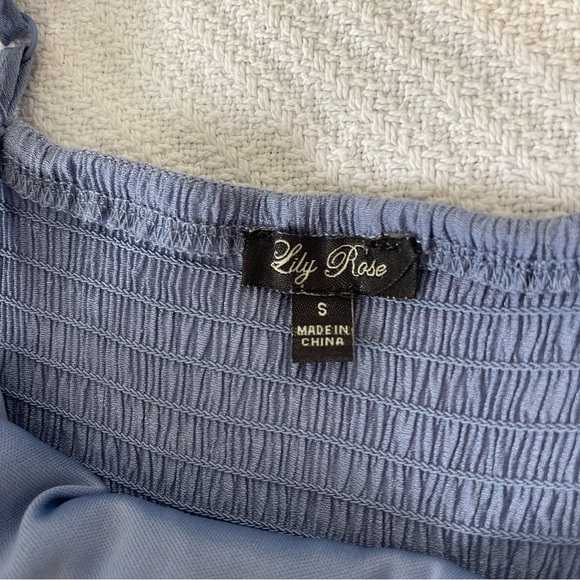 Lily Rose Small Coquette Cottagecore Tiered Fairy Dainty Light Blue Midi Dress - Picture 2 of 16